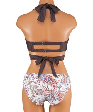 San-ai Resort（三愛水着楽園） ワコール定番商品カップ使用GHIカップの大きなお胸に対応【グラマラスフィット】クロスワイヤー水着　11EF-ML・13GHI-L LL【San-ai Resort（サンアイリゾート）】 ブラウン×オレンジ