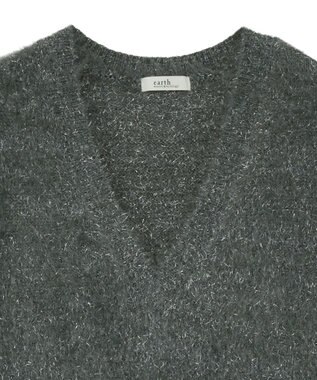 earth music&ecology 【予約】キャットライクヤーンニットベスト チャコールグレー