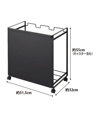 目隠し3分別ダストワゴン tower ブラック 蓋付き目隠し分別ダストワゴン タワー 45L 3分別 ブラック