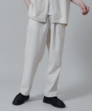  【ユニセックス着用アイテム/手洗い可/SETUP可/ウエストゴム】リネンレーヨンイージーパンツ