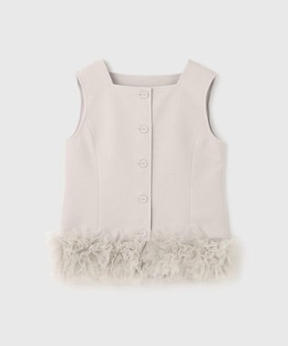 GRACE CONTINENTAL チュールヘムカットトップ グレー