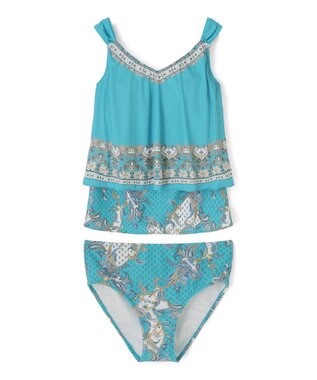 San-ai Resort（三愛水着楽園） ロングパンツセット　13L・15L　【Coral veil（コーラルヴェール）】 グリーン