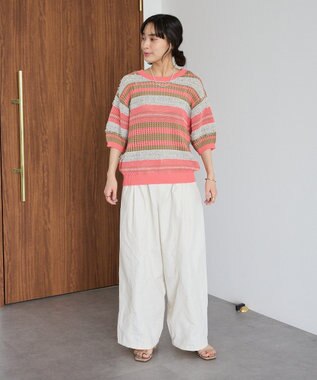CRAFT STANDARD BOUTIQUE マルチカラーファンシーニットプルオーバー Pink