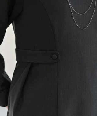 Tiaclasse L 【洗える】ウール調Aラインワンピース チャコールグレー