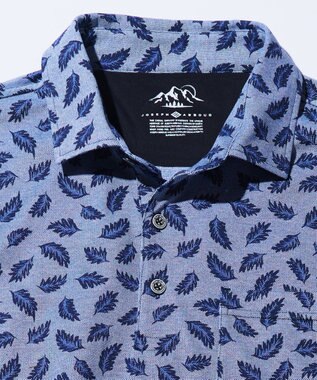JOSEPH ABBOUD MOUNTAIN 暑さに徹底抗戦【首元に冷感ジェル】フリーズパック ポロ リーフ柄 ブルー系5