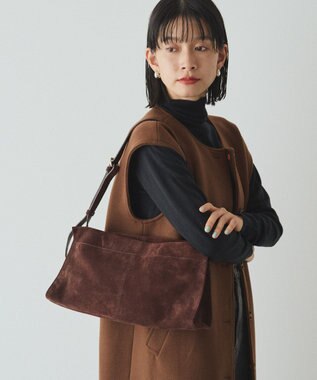 russet 【2025AW新作】スエード横長ショルダーバッグ(CE-1578) D.Brown
