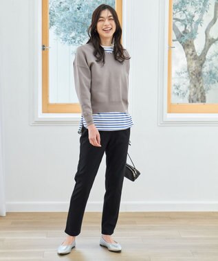 ANY テールＴシャツ オフ×ブルーボーダー