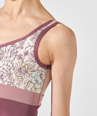 Chacott ノースリーブレオタード グレイッシュライラック