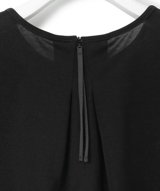 23区 S 【接触冷感/洗える】ツイストコットンプレーティング タックデザイン カットソー ブラック系