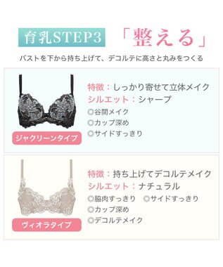 BRADELIS New York 【BRADELIS New York / 育乳STEP3 持ち上げる】ヴィオラステップ３ブラ23S1   美しいデコルテを作るブラ ネイビー