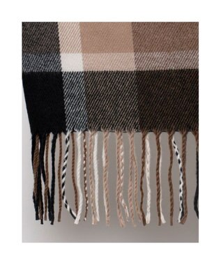 UNBILLION カシュネ cache nez / チェックサイドフリンジスヌード ブラウン