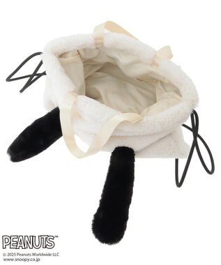 Green Parks ■PEANUTS スヌーピーフェイスファーナップサック Off White