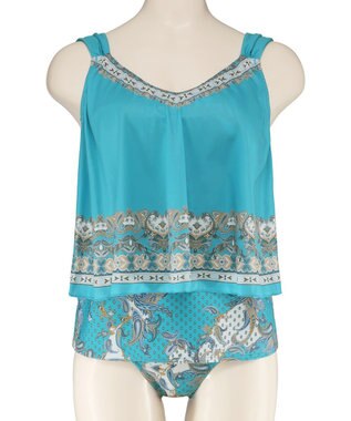 San-ai Resort（三愛水着楽園） ロングパンツセット　13L・15L　【Coral veil（コーラルヴェール）】 グリーン