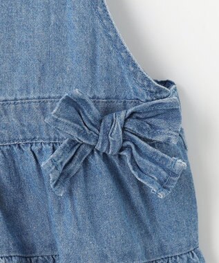 ANY KIDS ティアード デニムジャンパースカート ブルー