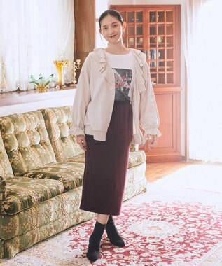 earth music&ecology 【裏毛】フリルカラーＺｉｐウラケブルゾン Ecru