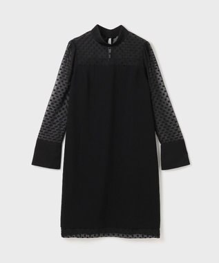 GRACE CONTINENTAL シアージャガード切替ドレス ブラック