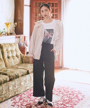 earth music&ecology 【裏毛】フリルカラーＺｉｐウラケブルゾン Ecru