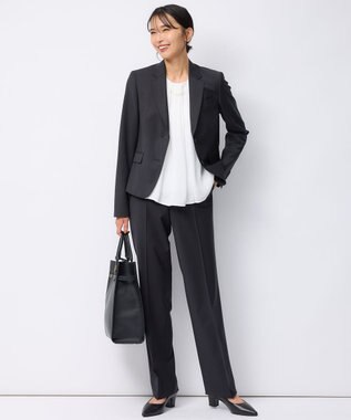 23区 S 【洗える】シルキーデシン タックディテール カットソー ホワイト系