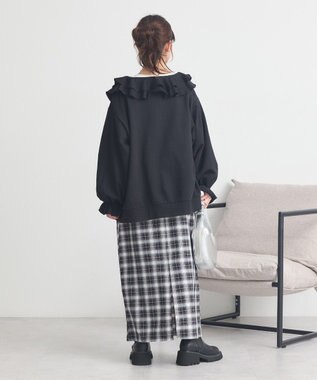 earth music&ecology 【裏毛】フリルカラーＺｉｐウラケブルゾン Black