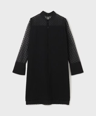 GRACE CONTINENTAL シアージャガード切替ドレス ブラック