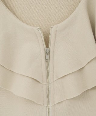 earth music&ecology 【裏毛】フリルカラーＺｉｐウラケブルゾン Ecru