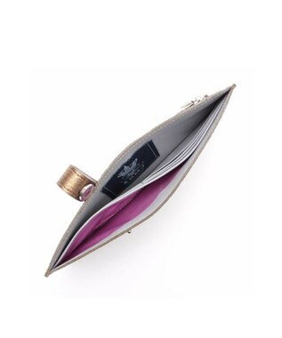 A.D.M.J. 【牛革】メタリックレザー/スリムウォレット ブラス　ブラウン