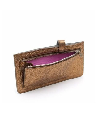 A.D.M.J. 【牛革】メタリックレザー/スリムウォレット ブラス　ブラウン