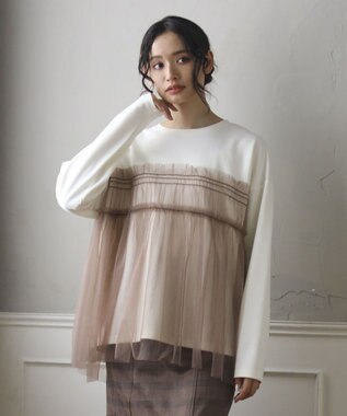 Green Parks ・ＥＬＥＮＣＡＲＥ　ＤＵＥ　チュールレイヤープルオーバ Off White