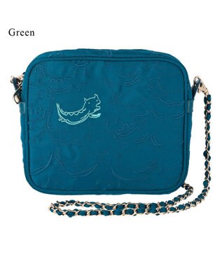 tsumori chisato CARRY なみねこししゅう ショルダーバッグ ミニボストン グリーン