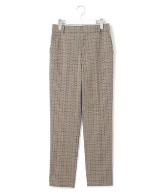 23区 【洗える】ドライ2WAYストレッチ チェック テーパード パンツ ブラウンチェック