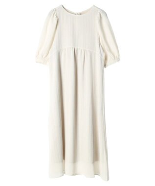 earth music&ecology 膨れジャガードパフ袖ワンピース Ivory