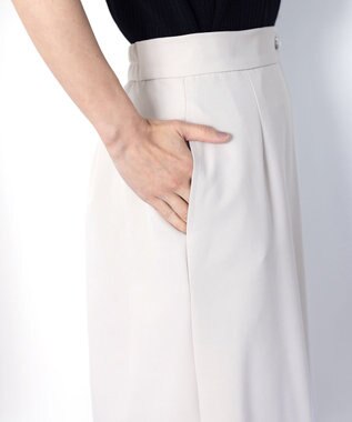 Tiaclasse 【ダブルクロス・洗える】アシンメトリープリーツスカート グレージュ