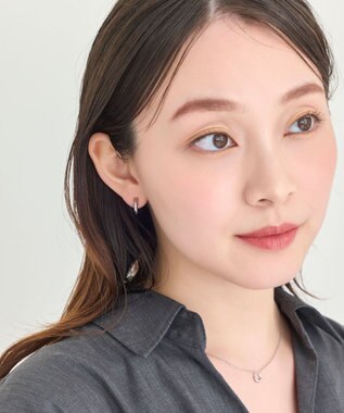 Phoebe 【痛くないシリーズ/金属アレルギー対応】ミニマルストレートフープライトフィットイヤリング　シルバー シルバー
