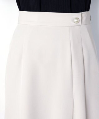 Tiaclasse L 【ダブルクロス】【洗える】アシンメトリープリーツスカート グレージュ