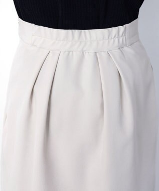 Tiaclasse 【ダブルクロス・洗える】アシンメトリープリーツスカート グレージュ