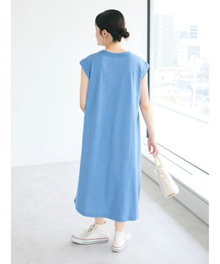 CRAFT STANDARD BOUTIQUE 接触冷感機能性フレンチスリーブワンピース Blue