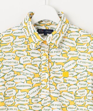 23区GOLF 【WOMEN】【吸水速乾/UVカット】YELL総柄プリントポロシャツ イエロー系5