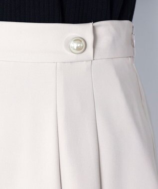 Tiaclasse 【ダブルクロス・洗える】アシンメトリープリーツスカート グレージュ