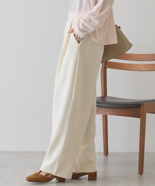 AMERICAN HOLIC フロントタックポンチカーブパンツ Ivory