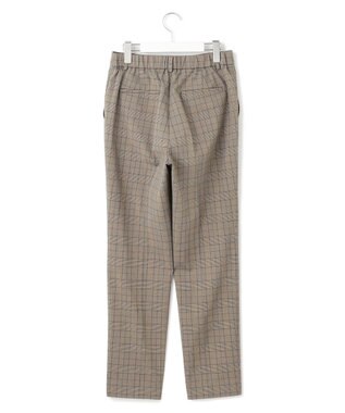 23区 【洗える】ドライ2WAYストレッチ チェック テーパード パンツ ブラウンチェック
