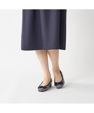 Riz raffinee <Riz raffinee>スクエアトゥリボンパンプス ネイビーキジ