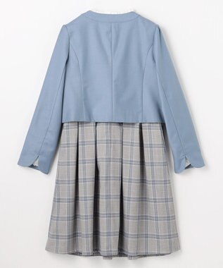 組曲 KIDS 【150-170㎝】 チェックワンピース＆T/Rジャケットセット サックスブルー