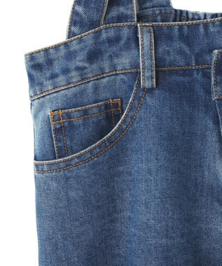 YECCA VECCA デニムMIXデザインサロペット Indigo