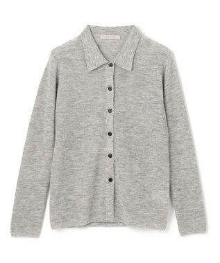 UNFILO ファインアルパカ 襟付きカーディガン グレー