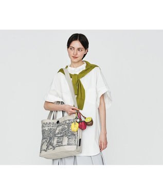 genten フルーツマーケット 2wayキャンバスバッグ グレー