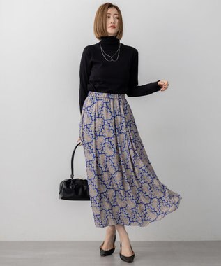 23区 S 【CLASSY.掲載/洗える】スムージーコットン タートルネック ニット ブラック系