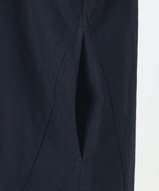 23区 【R(アール)】クリスピーリネンストレッチ 長袖ワンピース ネイビー系