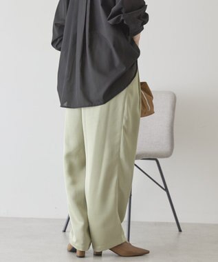 AMERICAN HOLIC 【イージーケア】サテンカーブパンツ Light Khaki