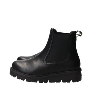 INTER-CHAUSSURES 【BUSSOLA】撥水厚底サイドゴアショートブーツ ブラック