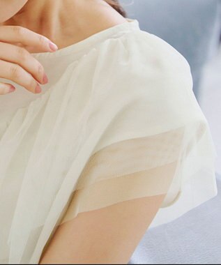 Tiaclasse 【洗える】フリルチュールレーストップス オフホワイト